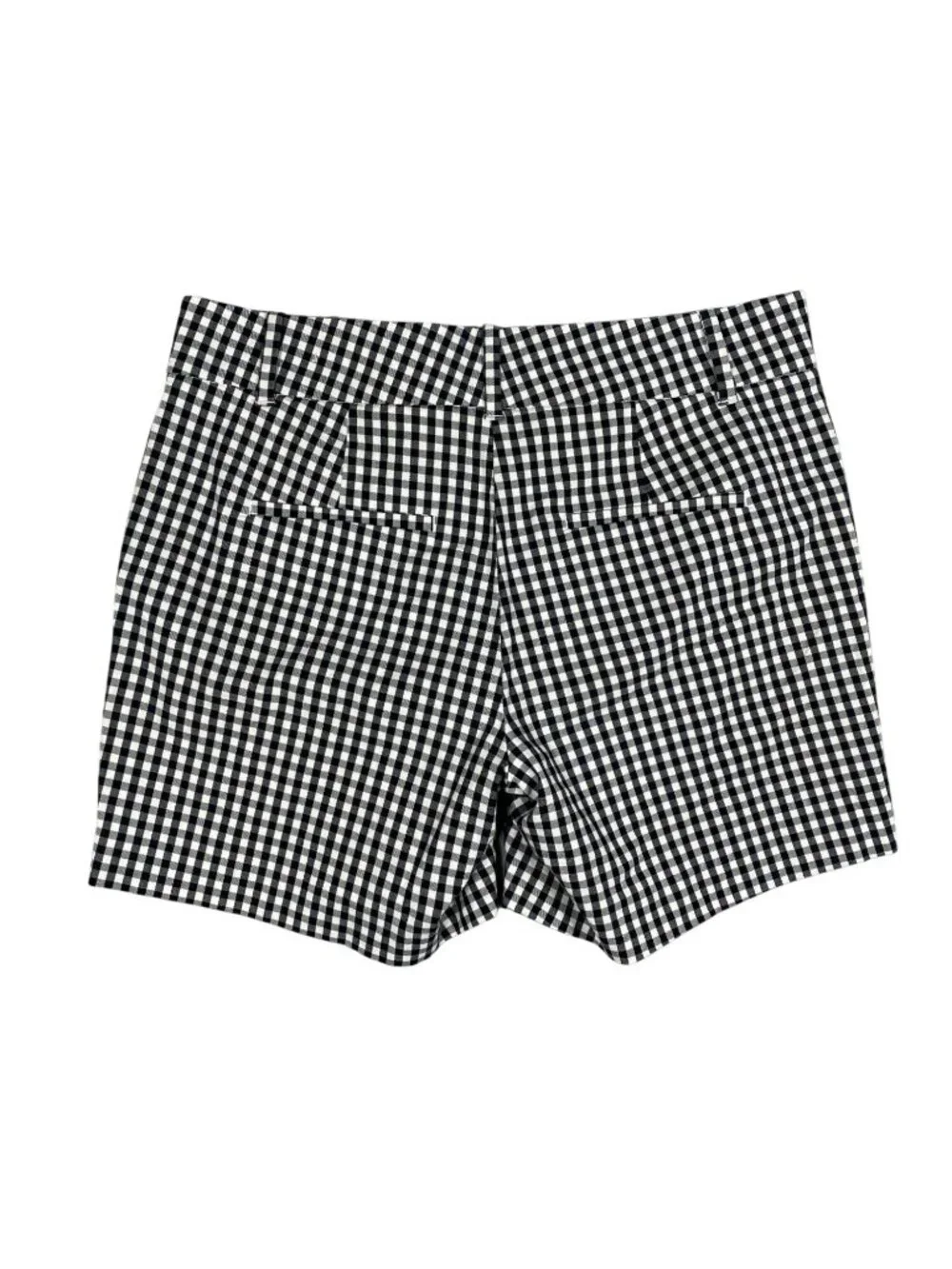Ann Taylor Womens 2 Black White Gingham Cotton Spandex Shorts Pockets Summer - Picture 3 of 7